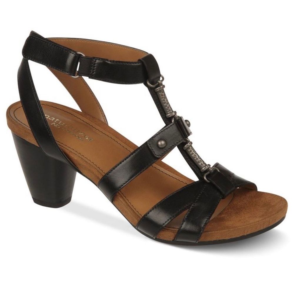 Naturalizer Efani Black Leather Heels 8.5